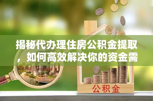 口湖揭秘代办理住房公积金提取，如何高效解决你的资金需求