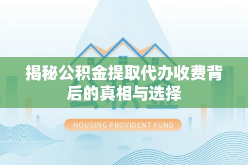 口湖揭秘公积金提取代办收费背后的真相与选择