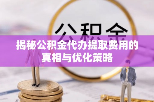 口湖揭秘公积金代办提取费用的真相与优化策略
