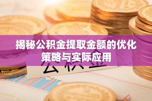 口湖揭秘公积金提取金额的优化策略与实际应用