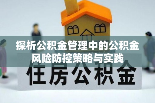 口湖探析公积金管理中的公积金风险防控策略与实践